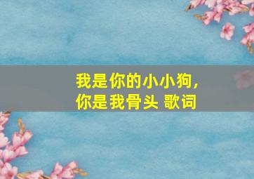 我是你的小小狗,你是我骨头 歌词